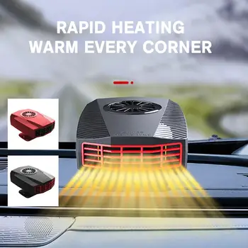 Automobilio šildytuvo atitirpinimo ventiliatoriai Automobilio šildytuvas Elektrinis šildytuvas Defogger 12V šildytuvas 360 Rotaible Fast Heating Defrost Lengvesnis laipsnis W9U2