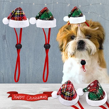 Kalėdinės naminių šunų kepurės Mada Kalėdinės skrybėlės Šunų vakarėlis Papuoškite naminių šunų kepuraites Kalėdų dekoravimo produktai mažiems šunims Katės