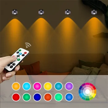 RGB arba baltas led prožektorius AA baterijomis maitinamas namų dekoravimas ir nuotolinio valdymo pultas Pritemdoma naktinė lempa miegamajam, fojė