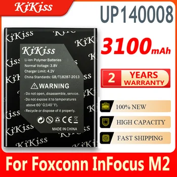 UP140008 Išmaniojo mobiliojo telefono li-polimerų baterija, skirta Foxconn InFocus M2 M 2 3100mAh mobiliųjų telefonų baterijos Bateria